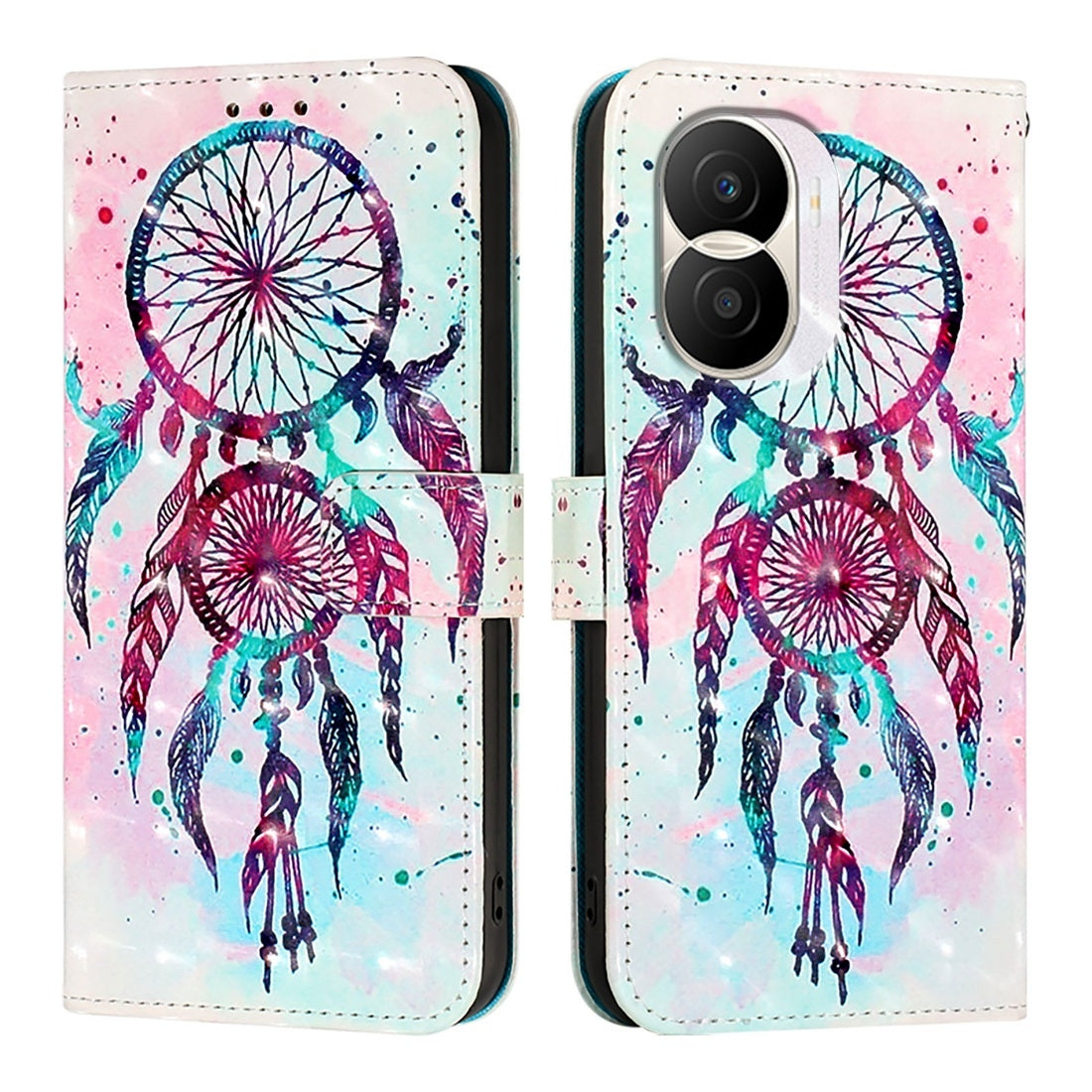 Honor X40i Leather Flip Phone Case with 3D Painted Design, Card Holder, Wallet & Stand Function - Durable Protection & Easy Access