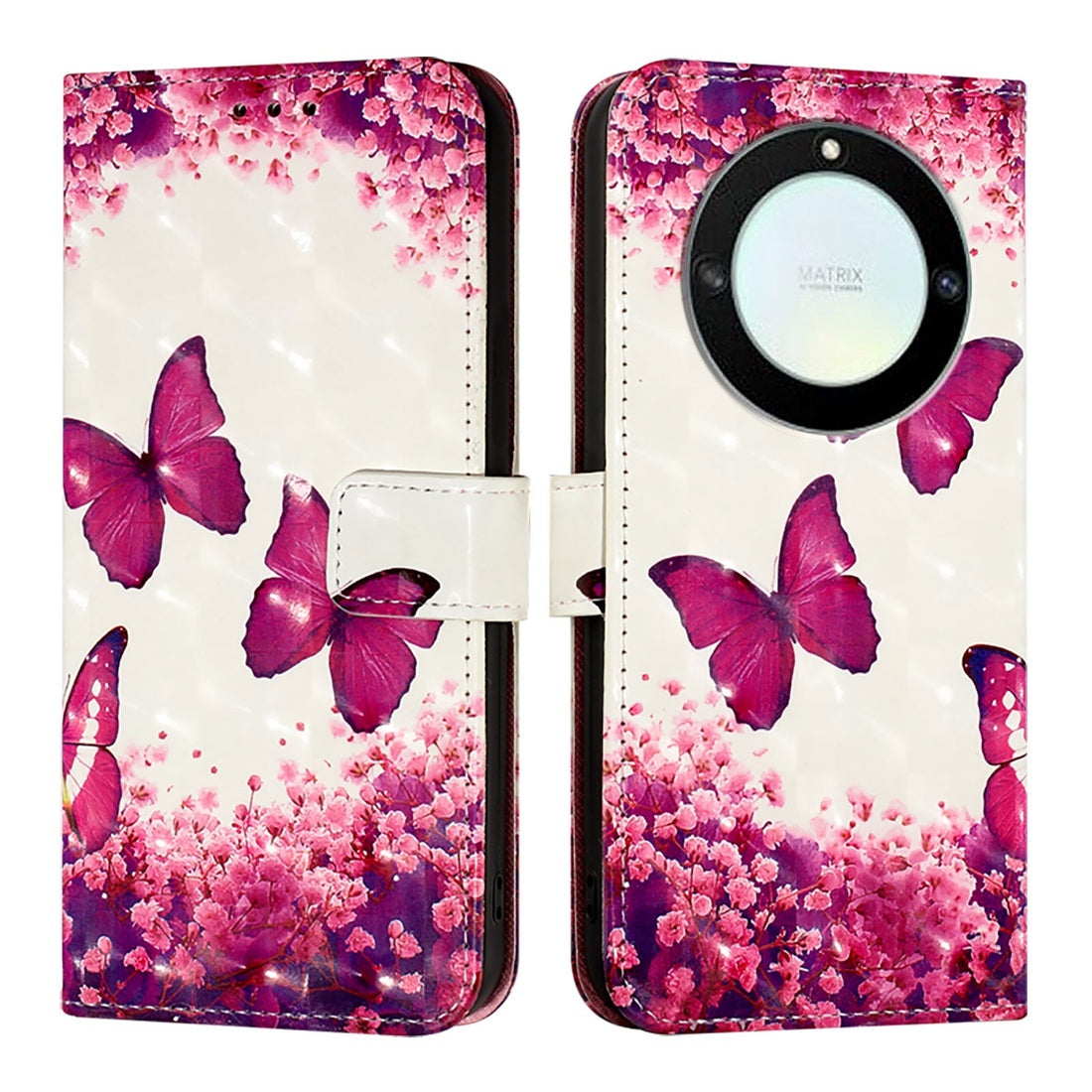 Honor Magic5 Lite Leather Flip Phone Case with 3D Painted Design, Card Holder, Wallet & Stand Function - Durable Protection & Easy Access