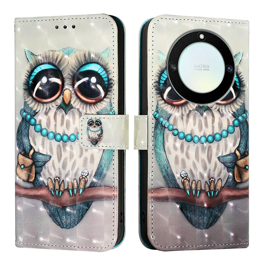 Honor Magic5 Lite Leather Flip Phone Case with 3D Painted Design, Card Holder, Wallet & Stand Function - Durable Protection & Easy Access