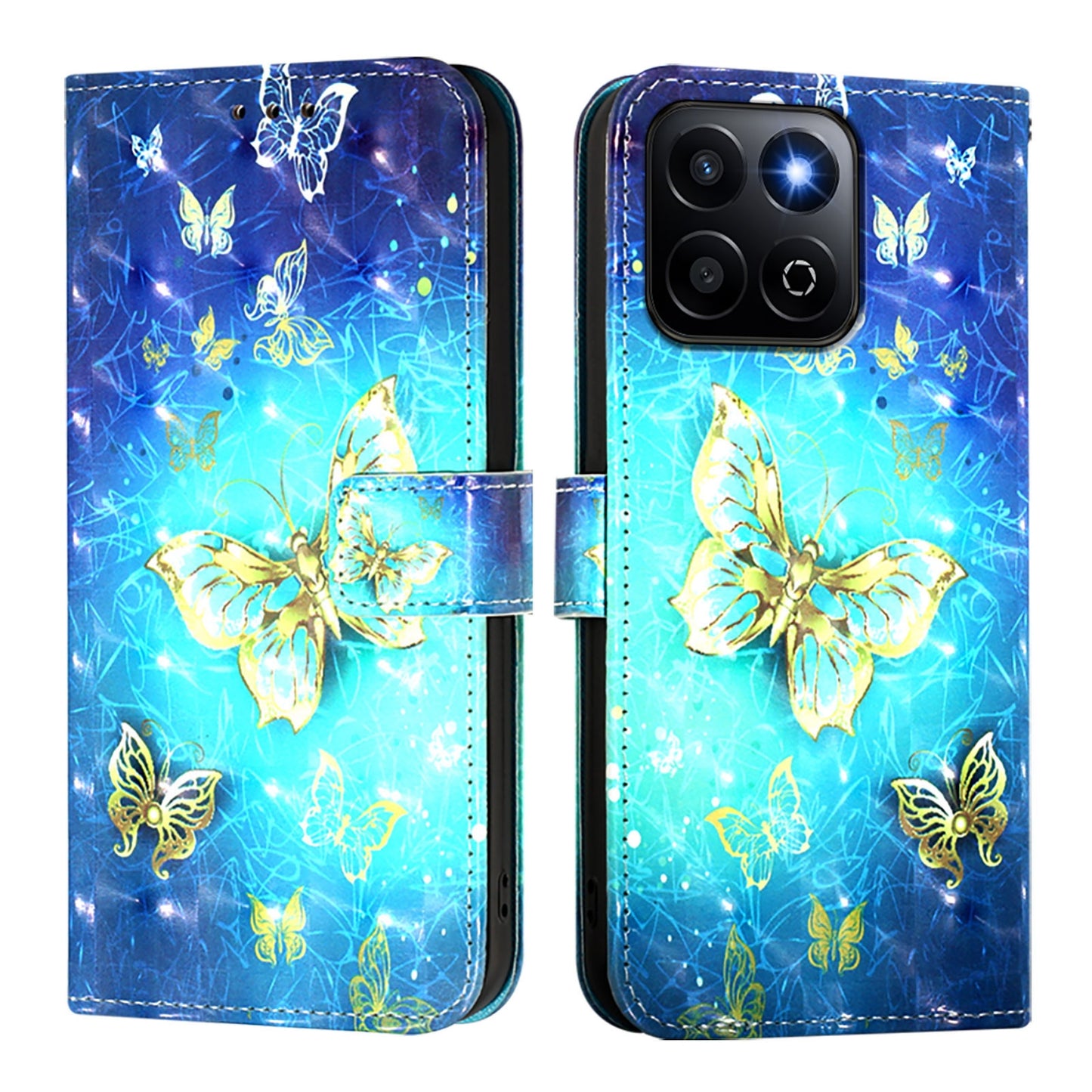 Honor 200 Smart 5G Global Leather Flip Phone Case with 3D Painted Design, Card Holder, Wallet & Stand Function - Durable Protection & Easy Access