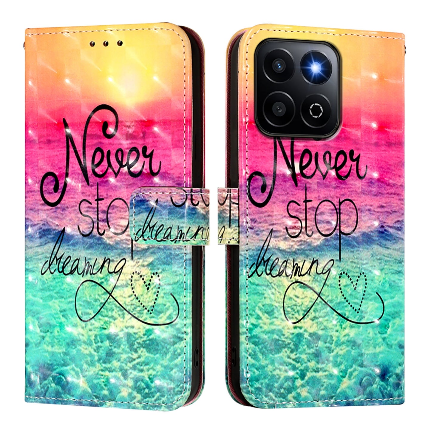 Honor 200 Smart 5G Global Leather Flip Phone Case with 3D Painted Design, Card Holder, Wallet & Stand Function - Durable Protection & Easy Access