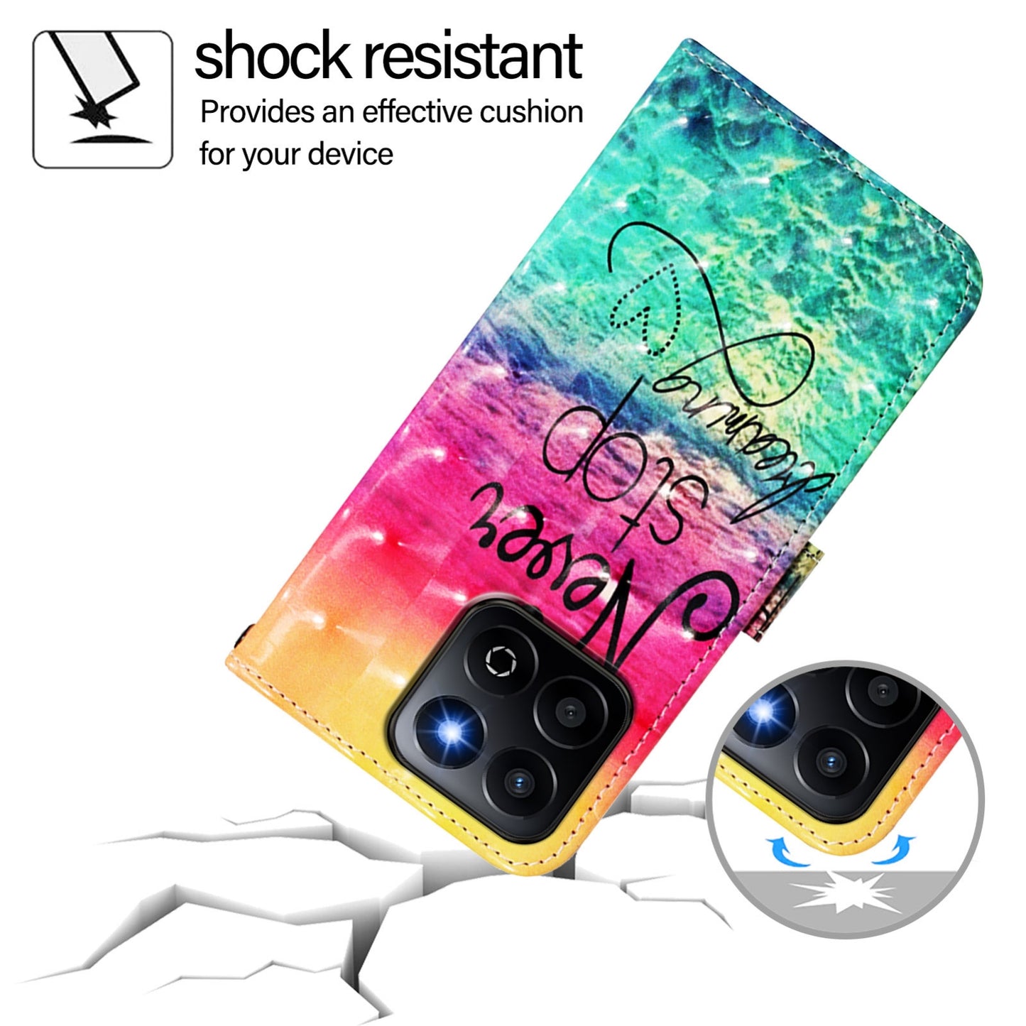 Honor 200 Smart 5G Global Leather Flip Phone Case with 3D Painted Design, Card Holder, Wallet & Stand Function - Durable Protection & Easy Access