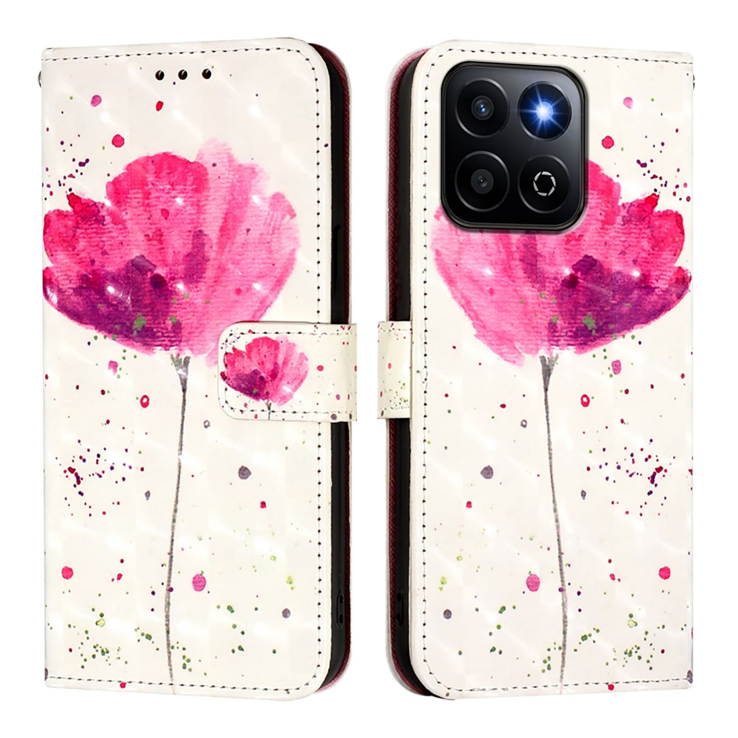 Honor 200 Smart 5G Global Leather Flip Phone Case with 3D Painted Design, Card Holder, Wallet & Stand Function - Durable Protection & Easy Access