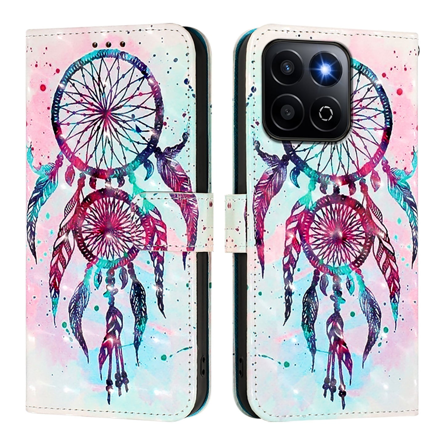 Honor 200 Smart 5G Global Leather Flip Phone Case with 3D Painted Design, Card Holder, Wallet & Stand Function - Durable Protection & Easy Access