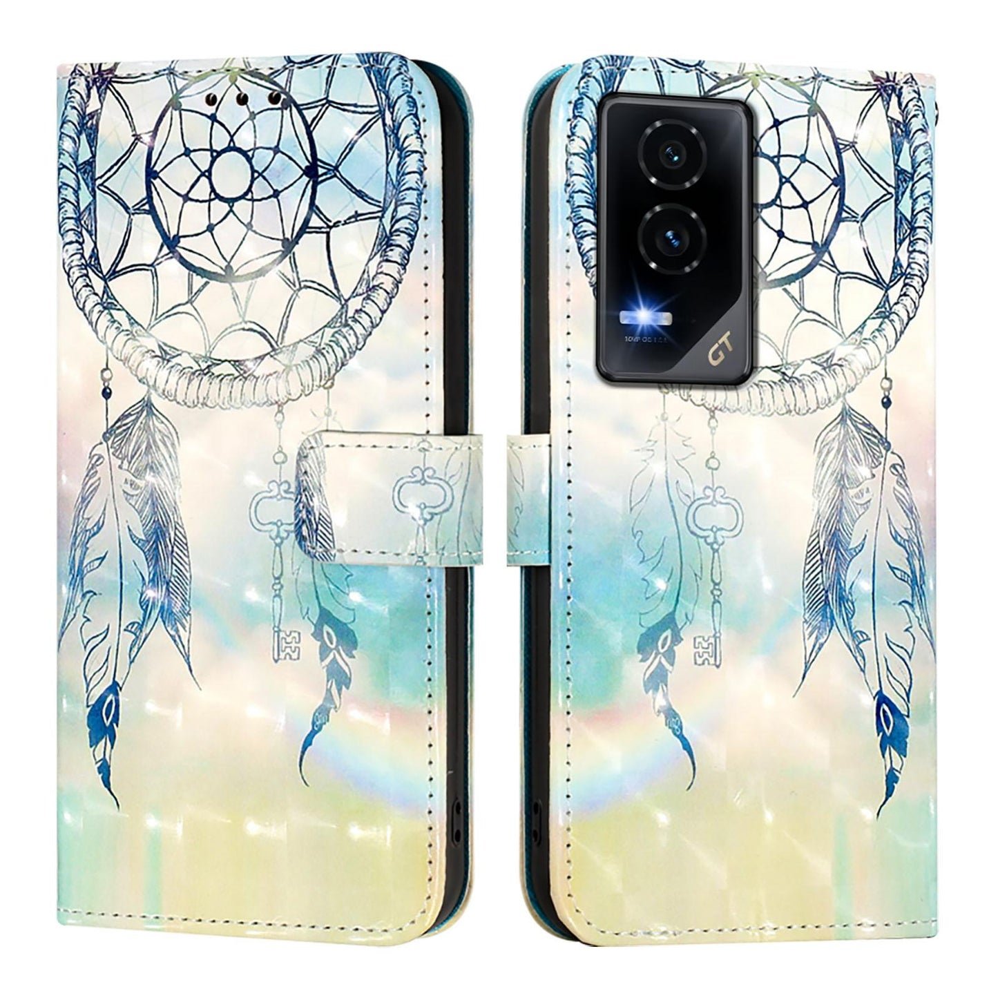 Honor GT Leather Flip Phone Case with 3D Painted Design, Card Holder, Wallet & Stand Function - Durable Protection & Easy Access