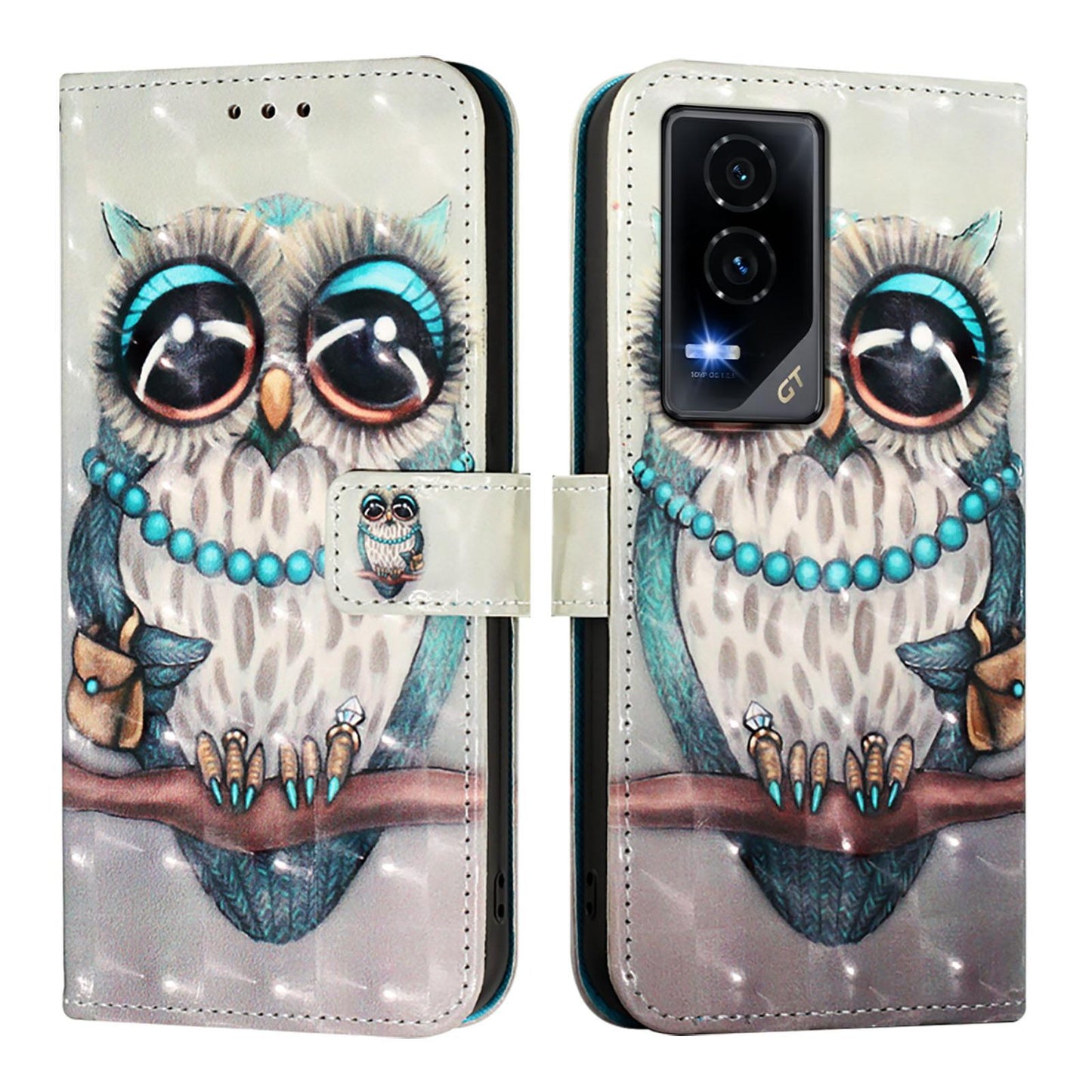 Honor GT Leather Flip Phone Case with 3D Painted Design, Card Holder, Wallet & Stand Function - Durable Protection & Easy Access