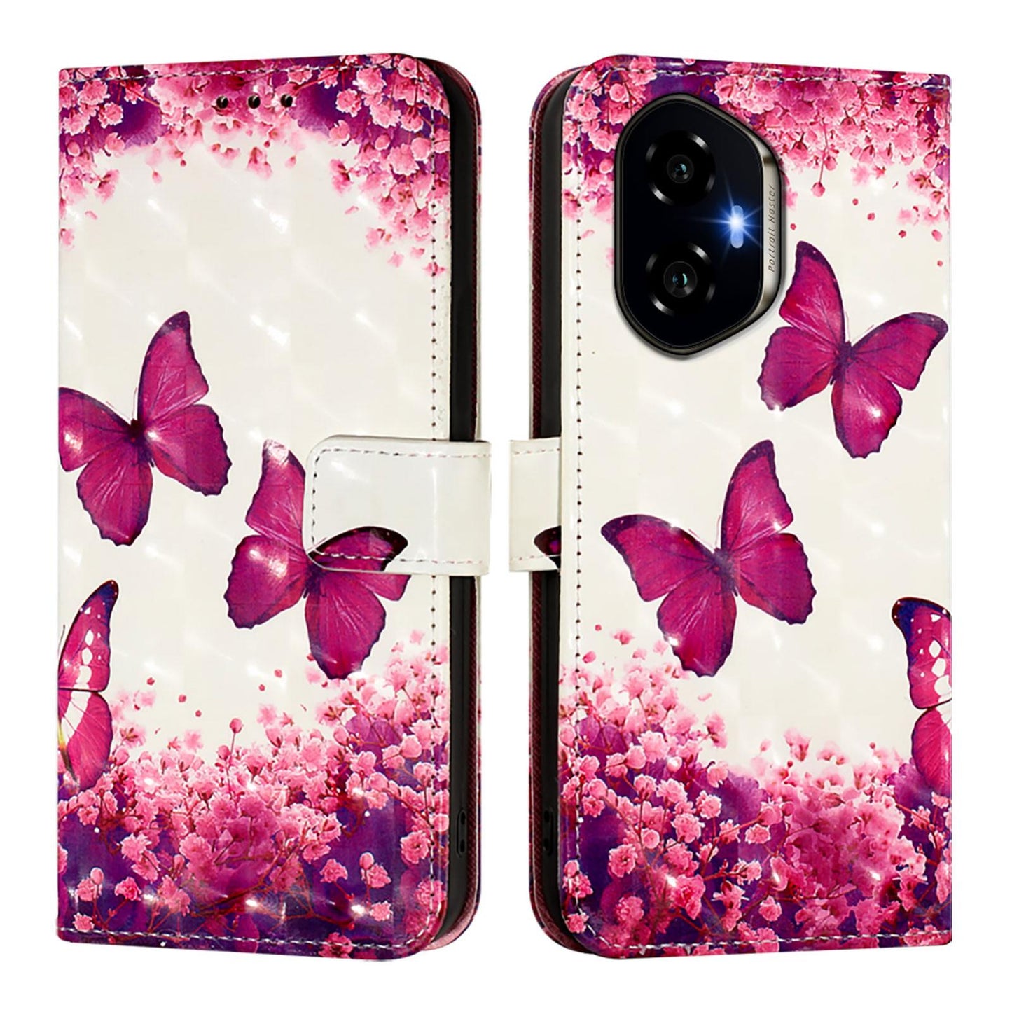 Honor 300 Leather Flip Phone Case with 3D Painted Design, Card Holder, Wallet & Stand Function - Durable Protection & Easy Access