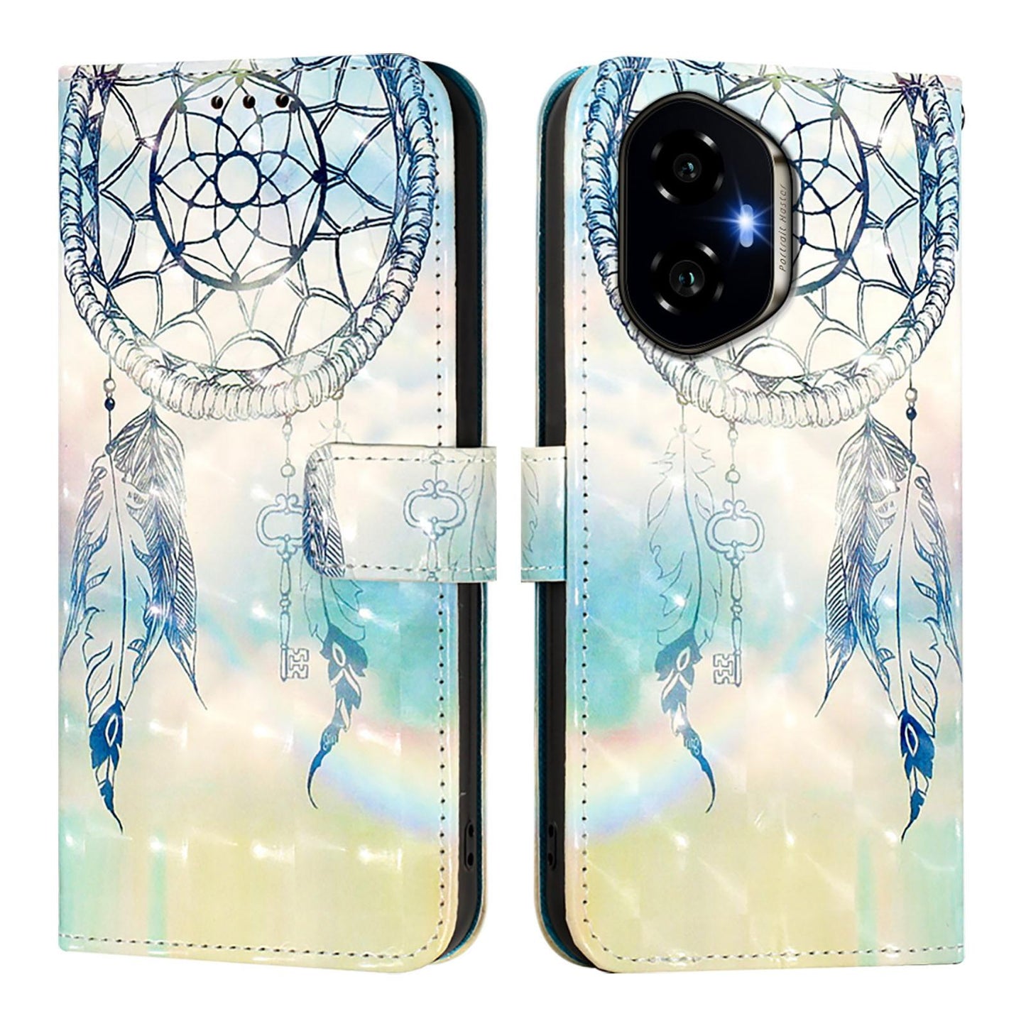 Honor 300 Leather Flip Phone Case with 3D Painted Design, Card Holder, Wallet & Stand Function - Durable Protection & Easy Access