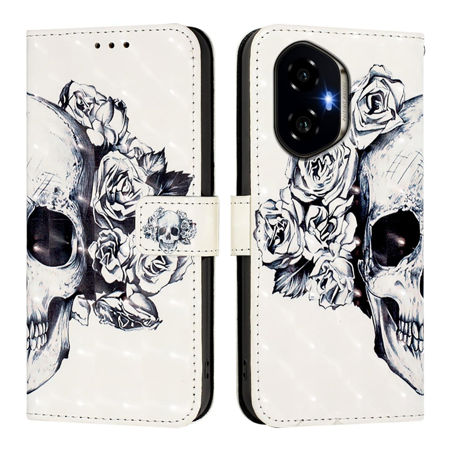Honor 300 Leather Flip Phone Case with 3D Painted Design, Card Holder, Wallet & Stand Function - Durable Protection & Easy Access
