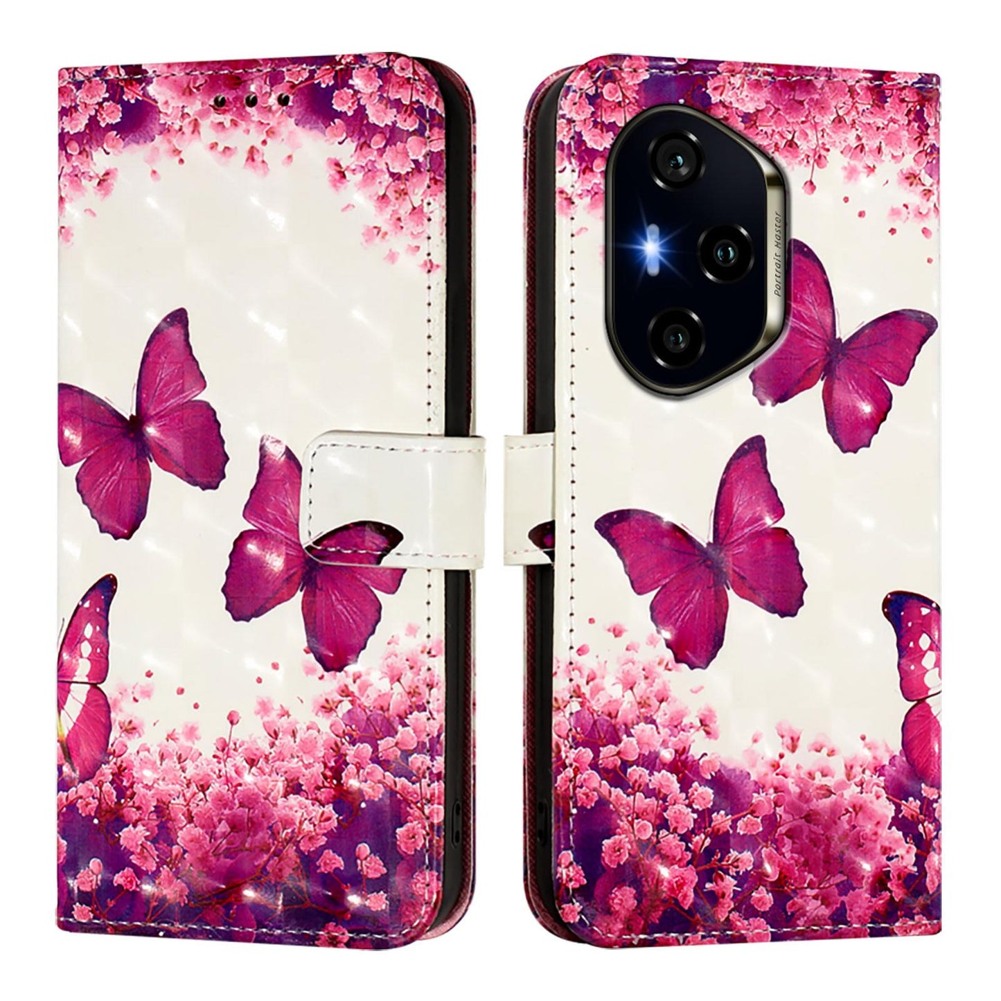 Honor 300 Pro Leather Flip Phone Case with 3D Painted Design, Card Holder, Wallet & Stand Function - Durable Protection & Easy Access