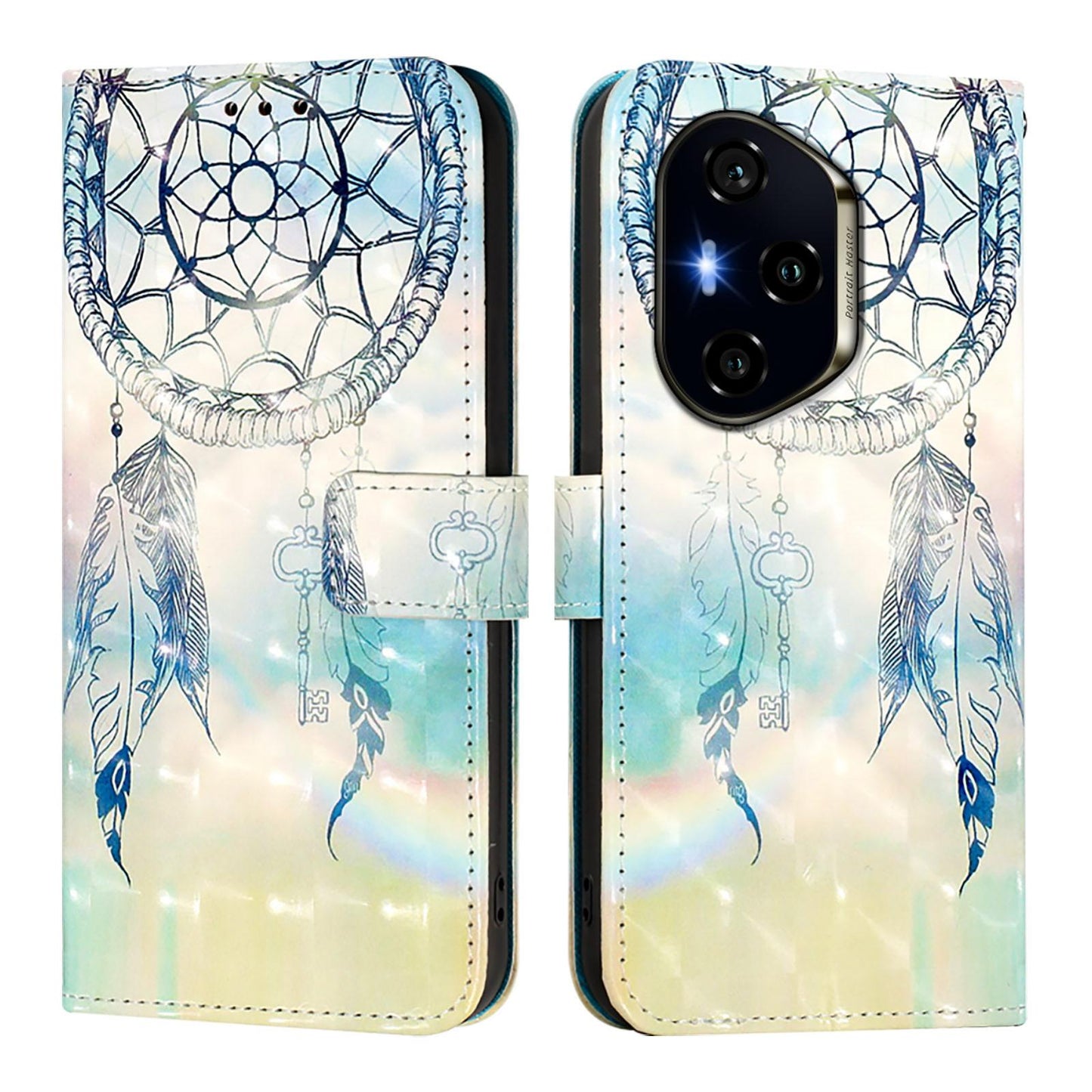 Honor 300 Pro Leather Flip Phone Case with 3D Painted Design, Card Holder, Wallet & Stand Function - Durable Protection & Easy Access