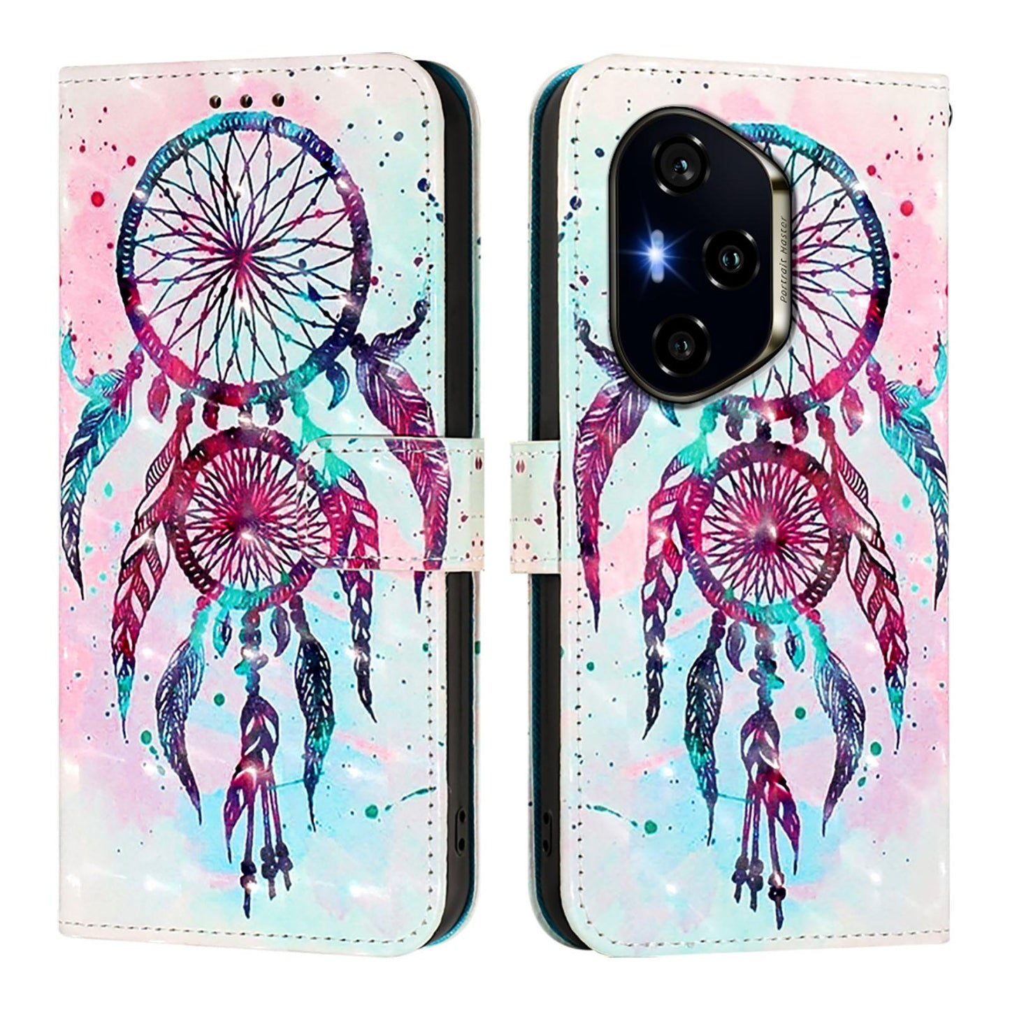 Honor 300 Pro Leather Flip Phone Case with 3D Painted Design, Card Holder, Wallet & Stand Function - Durable Protection & Easy Access