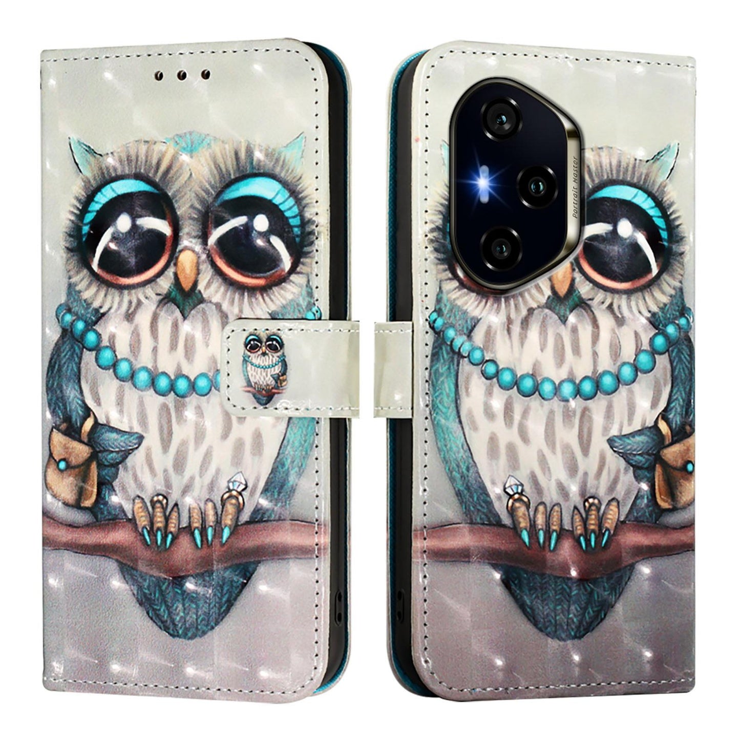 Honor 300 Pro Leather Flip Phone Case with 3D Painted Design, Card Holder, Wallet & Stand Function - Durable Protection & Easy Access