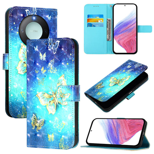 Honor X9C Smart 5G Leather Flip Phone Case with 3D Painted Design, Card Holder, Wallet & Stand Function - Durable Protection & Easy Access