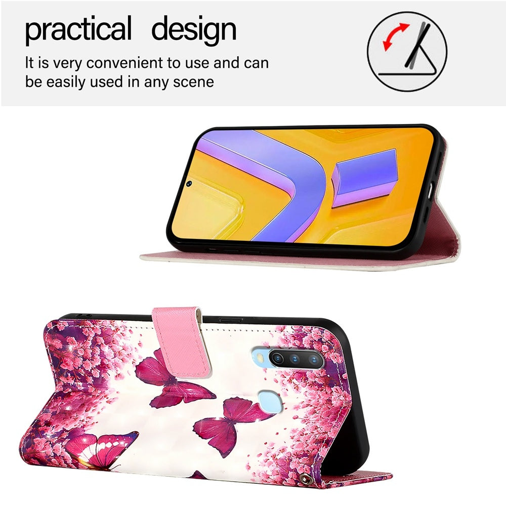 For vivo Y17 Leather Flip Phone Case with 3D Painted Design, Card Holder, Wallet & Stand Function - Durable Protection & Easy Access