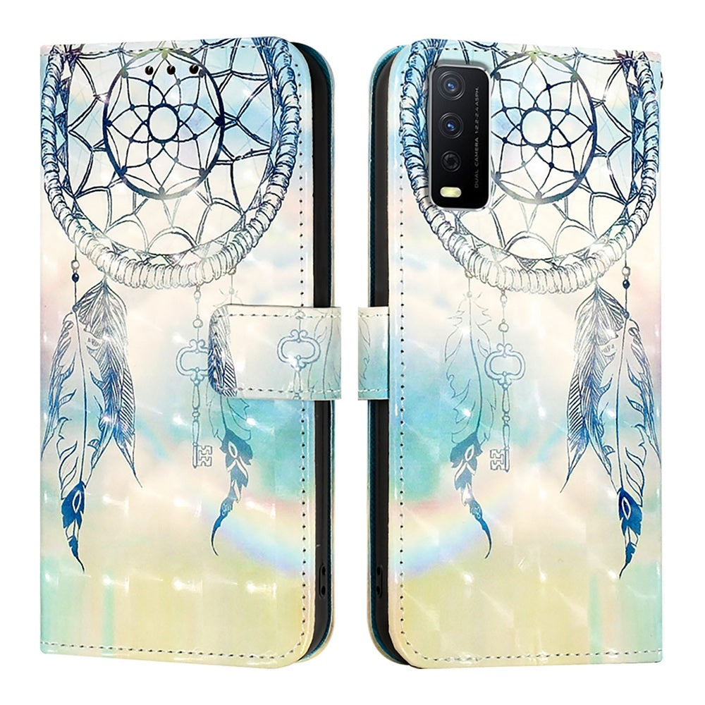 For vivo Y20g Leather Flip Phone Case with 3D Painted Design, Card Holder, Wallet & Stand Function - Durable Protection & Easy Access