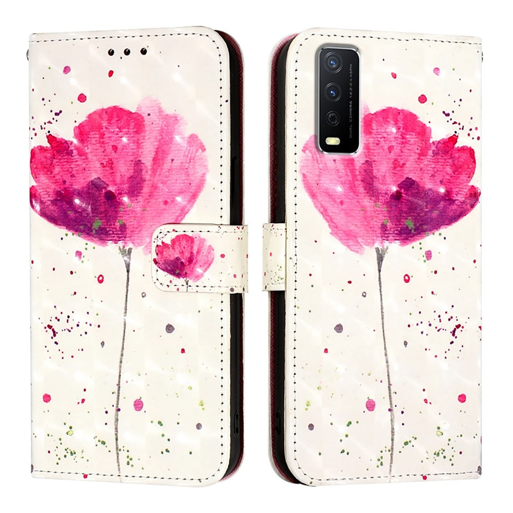 For vivo Y20a Leather Flip Phone Case with 3D Painted Design, Card Holder, Wallet & Stand Function - Durable Protection & Easy Access