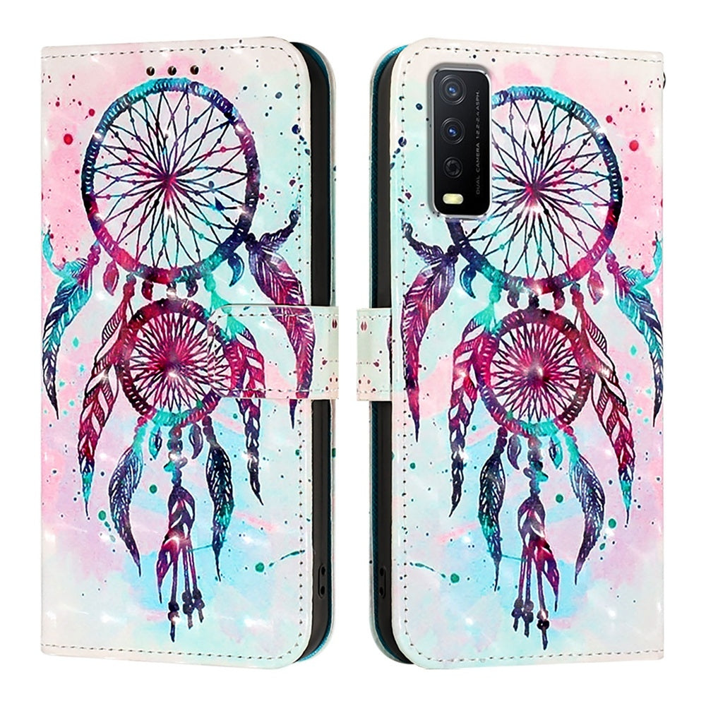 For vivo Y20a Leather Flip Phone Case with 3D Painted Design, Card Holder, Wallet & Stand Function - Durable Protection & Easy Access