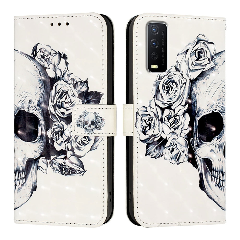 For vivo Y20g Leather Flip Phone Case with 3D Painted Design, Card Holder, Wallet & Stand Function - Durable Protection & Easy Access