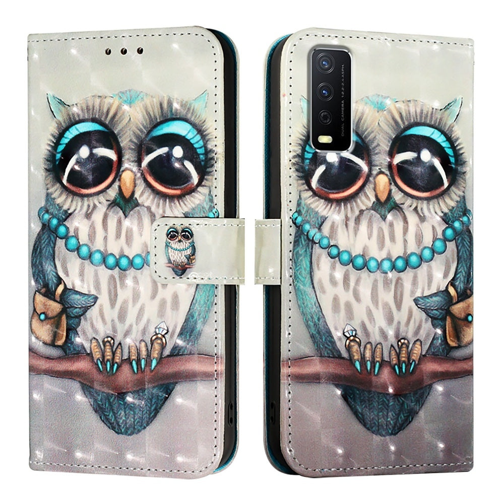 For vivo Y20g Leather Flip Phone Case with 3D Painted Design, Card Holder, Wallet & Stand Function - Durable Protection & Easy Access
