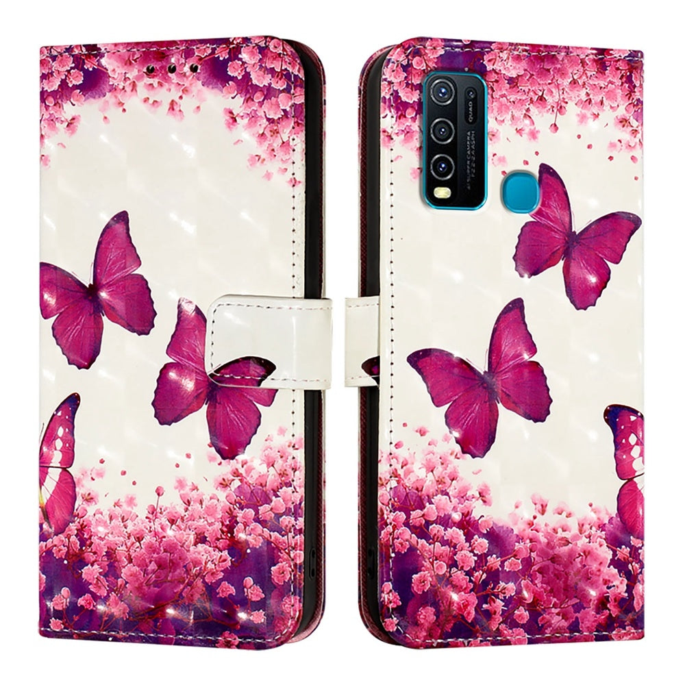 For vivo Y30 4G Global Leather Flip Phone Case with 3D Painted Design, Card Holder, Wallet & Stand Function - Durable Protection & Easy Access
