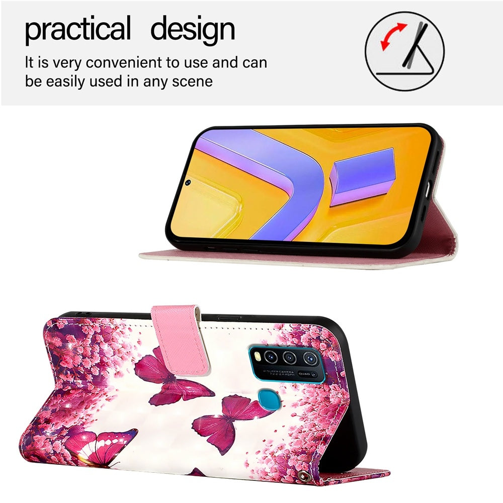 For vivo Y30 4G Global Leather Flip Phone Case with 3D Painted Design, Card Holder, Wallet & Stand Function - Durable Protection & Easy Access