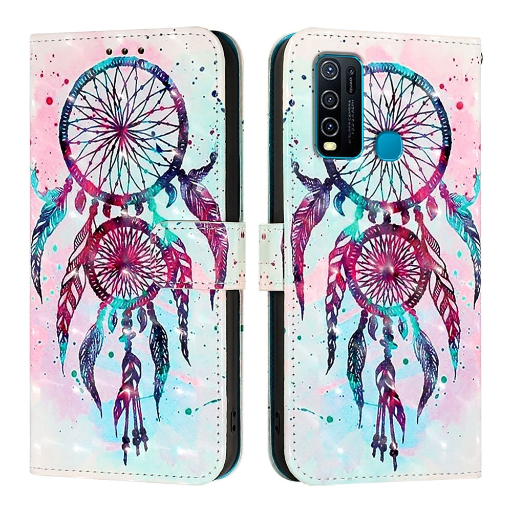 For vivo Y30 4G Global Leather Flip Phone Case with 3D Painted Design, Card Holder, Wallet & Stand Function - Durable Protection & Easy Access