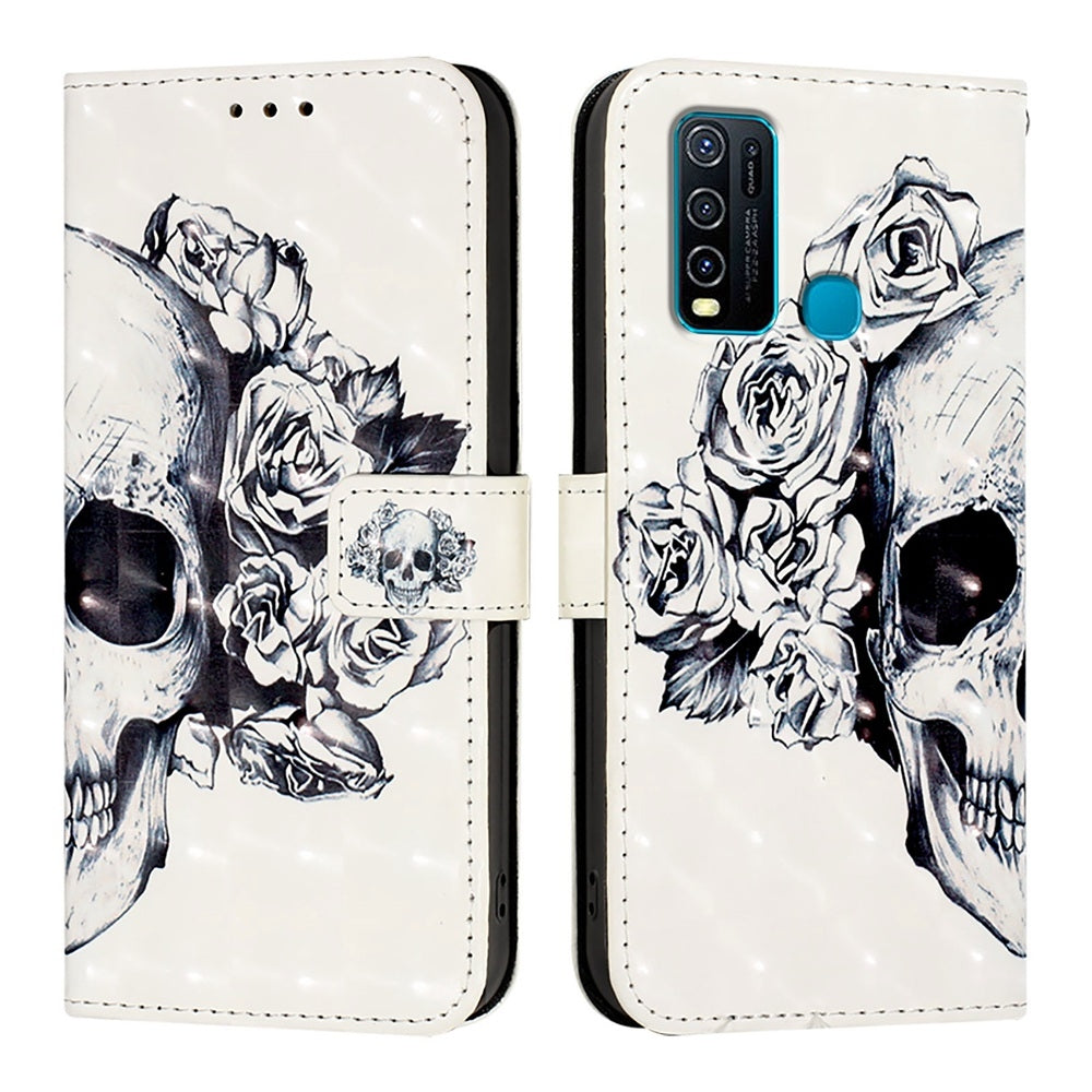 For vivo Y30 4G Global Leather Flip Phone Case with 3D Painted Design, Card Holder, Wallet & Stand Function - Durable Protection & Easy Access
