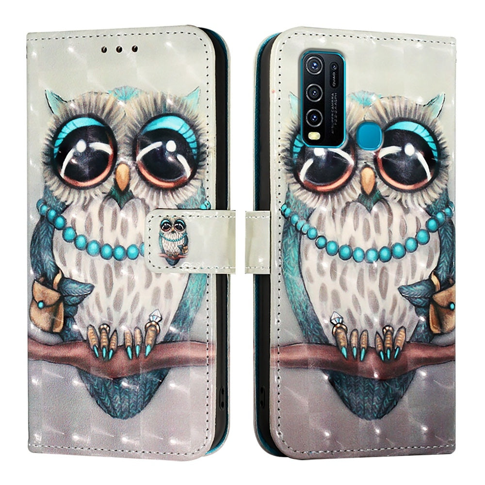 For vivo Y30 4G Global Leather Flip Phone Case with 3D Painted Design, Card Holder, Wallet & Stand Function - Durable Protection & Easy Access