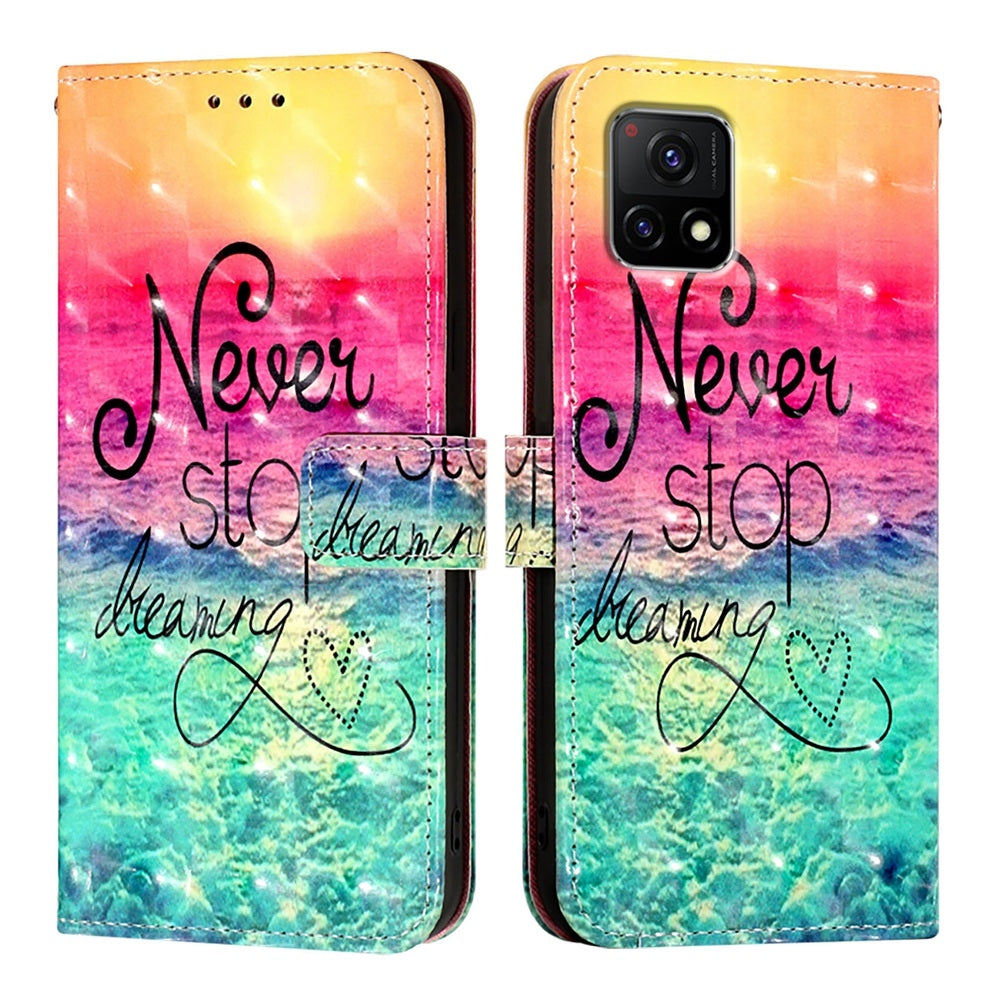 For vivo Y52s Leather Flip Phone Case with 3D Painted Design, Card Holder, Wallet & Stand Function - Durable Protection & Easy Access