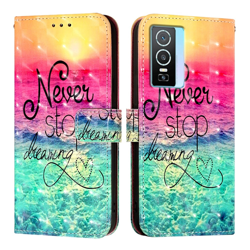 For vivo Y76 5G Leather Flip Phone Case with 3D Painted Design, Card Holder, Wallet & Stand Function - Durable Protection & Easy Access