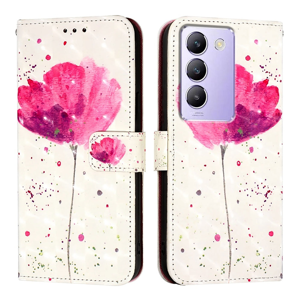 For vivo Y200e 5G Global Leather Flip Phone Case with 3D Painted Design, Card Holder, Wallet & Stand Function - Durable Protection & Easy Access