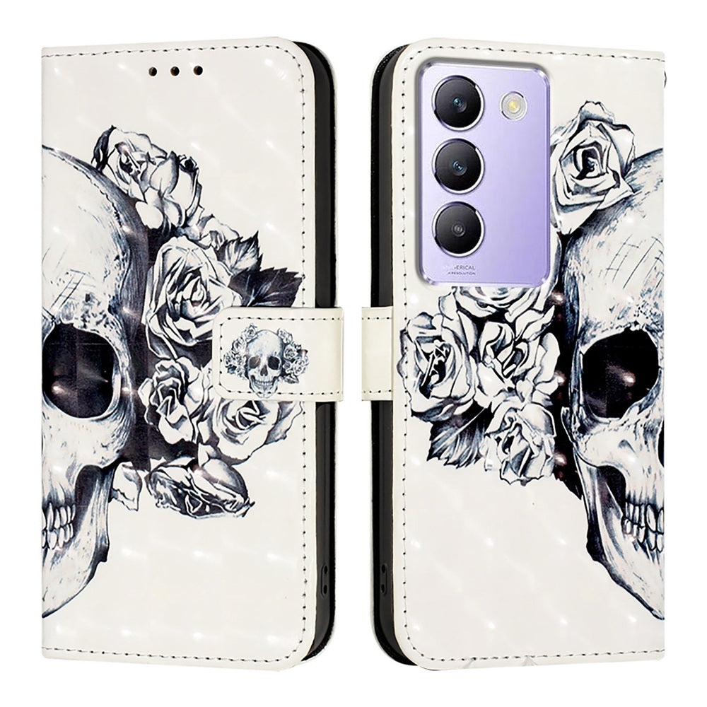 For vivo Y200e 5G Global Leather Flip Phone Case with 3D Painted Design, Card Holder, Wallet & Stand Function - Durable Protection & Easy Access