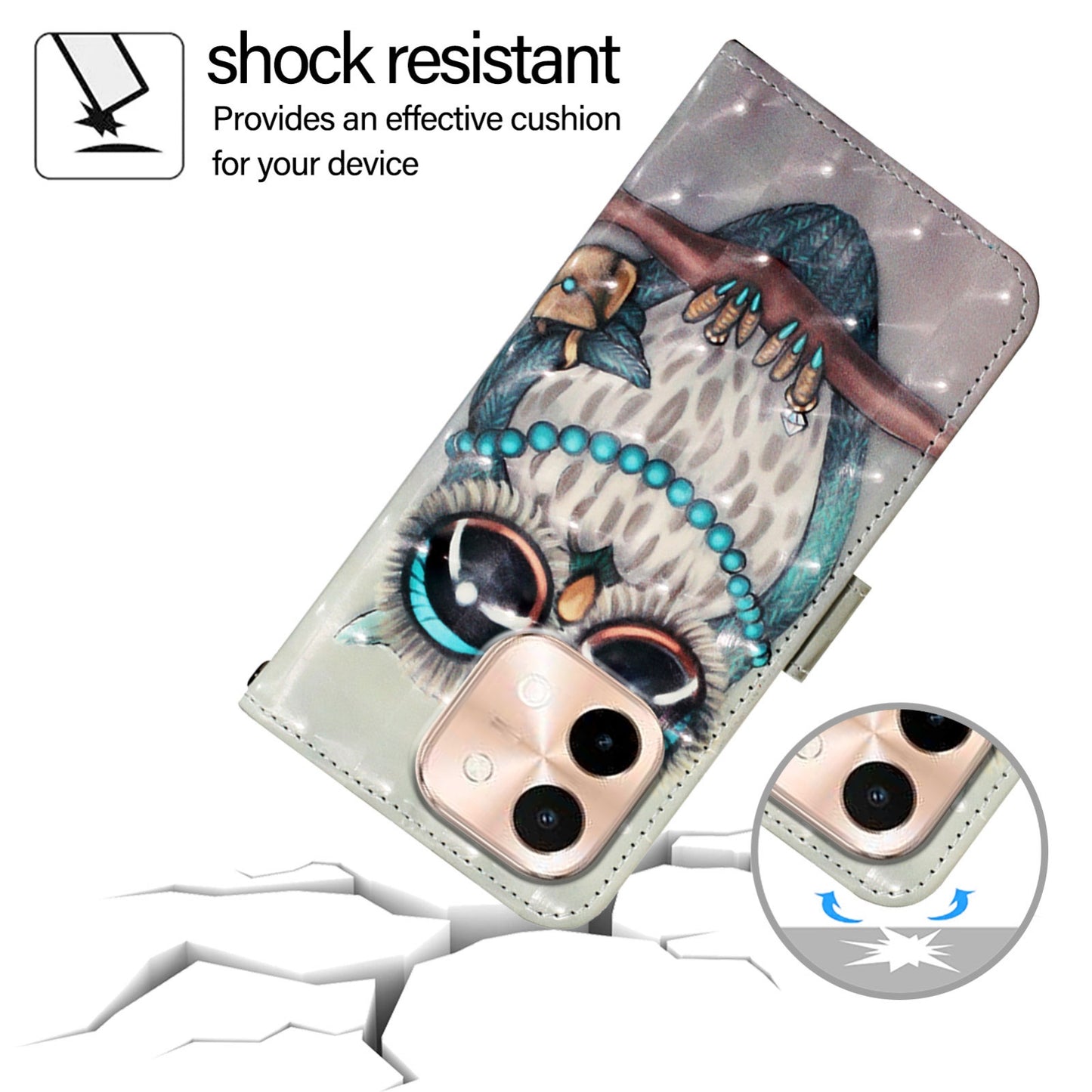 vivo Y28 4G Leather Flip Phone Case with 3D Painted Design, Card Holder, Wallet & Stand Function - Durable Protection & Easy Access