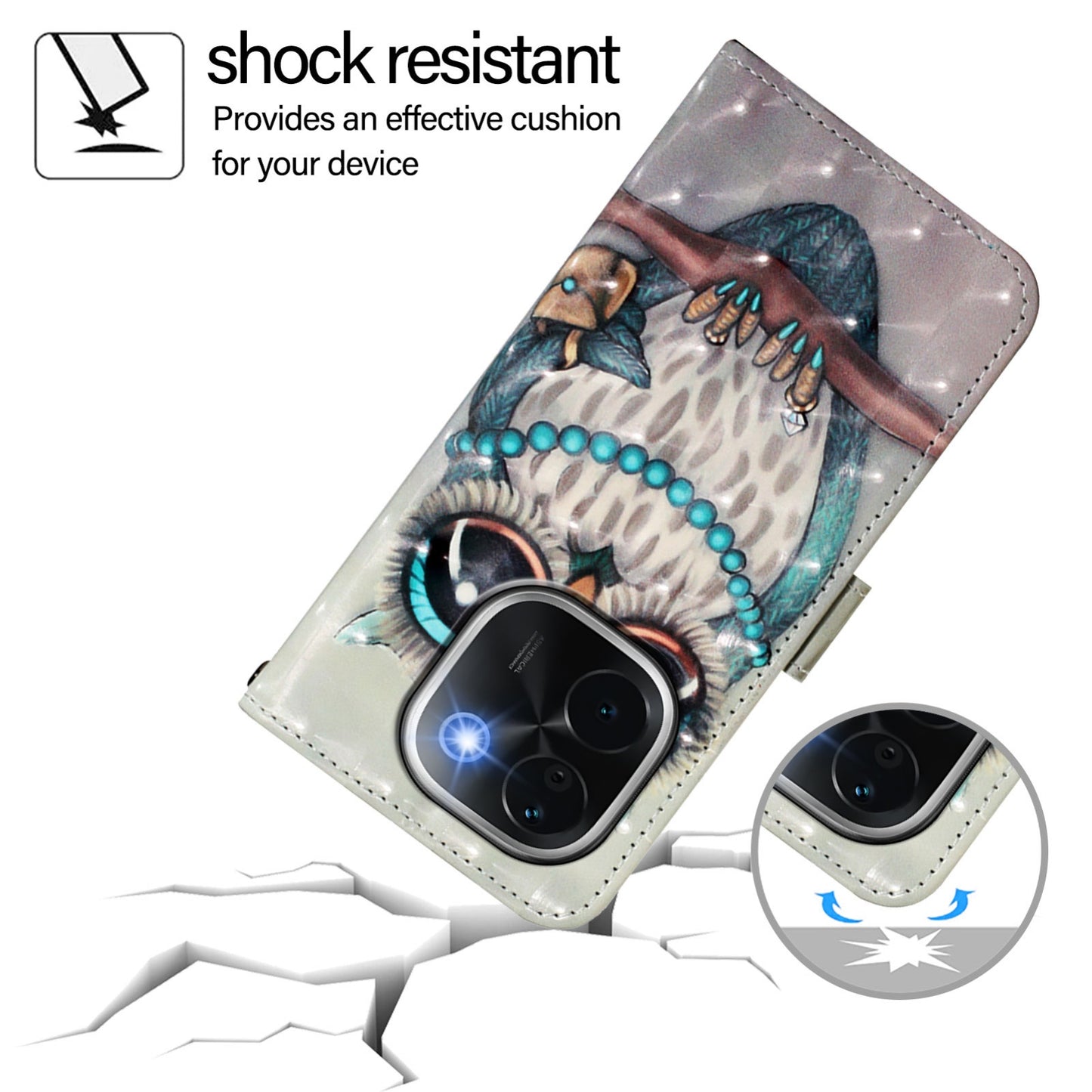 vivo iQOO Z9s Pro 5G India Leather Flip Phone Case with 3D Painted Design, Card Holder, Wallet & Stand Function - Durable Protection & Easy Access