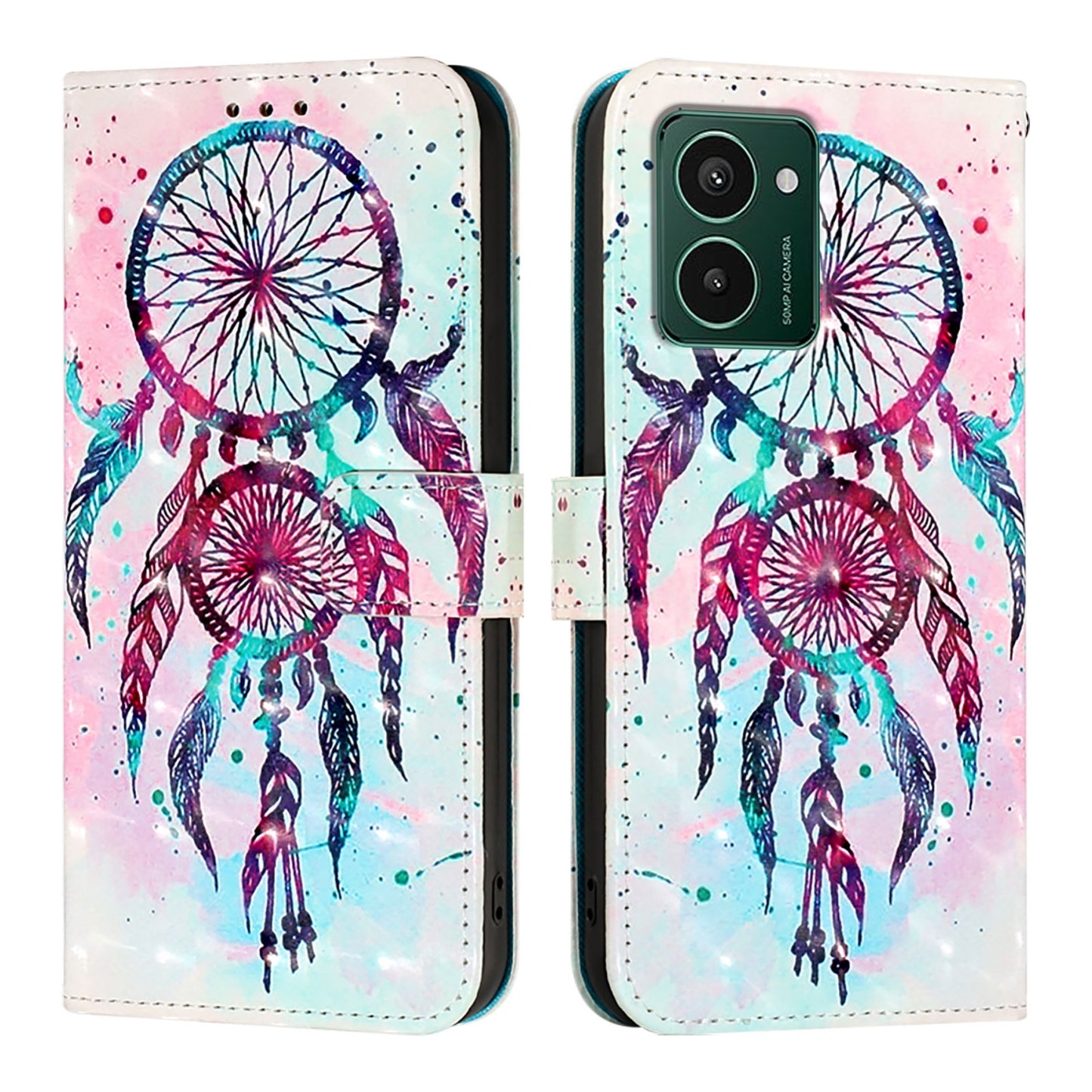 HMD Pulse Pro Leather Flip Phone Case with 3D Painted Design, Card Holder, Wallet & Stand Function - Durable Protection & Easy Access
