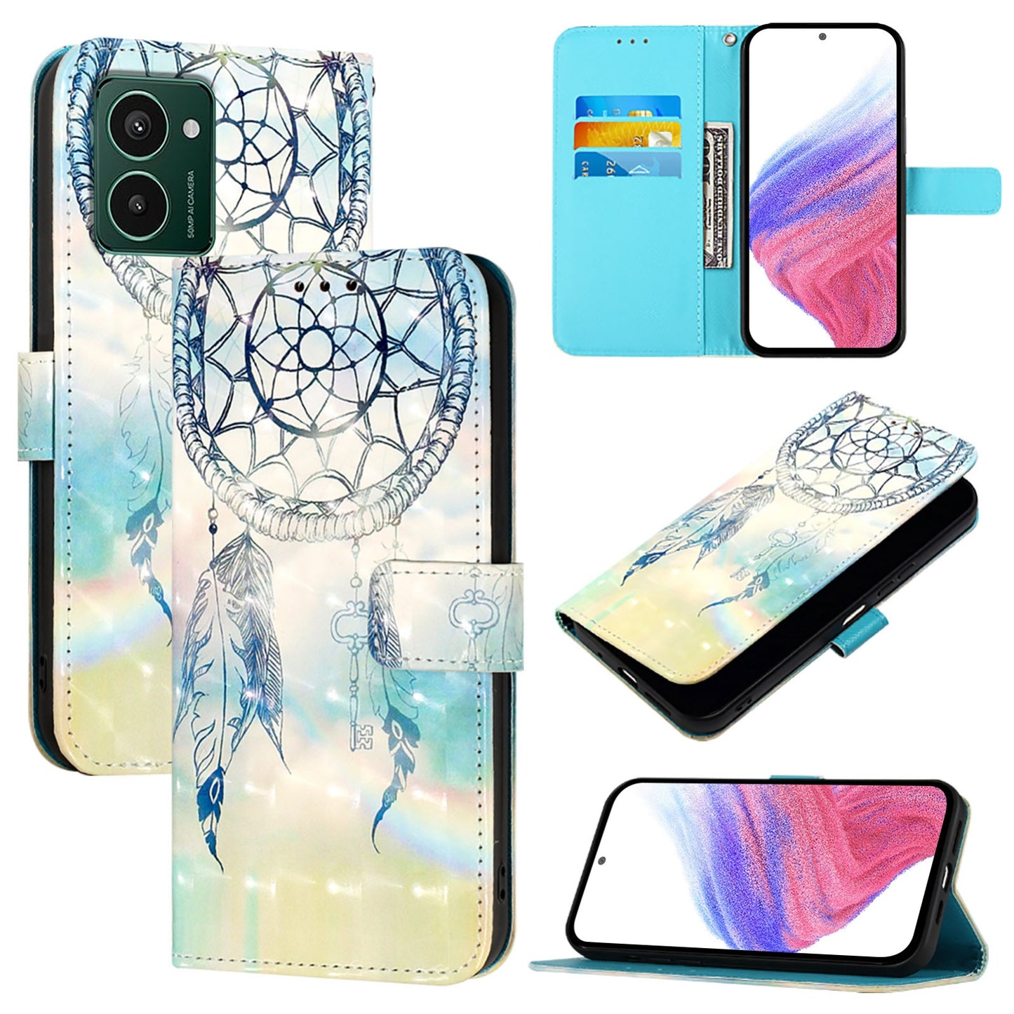 HMD Pulse Pro Leather Flip Phone Case with 3D Painted Design, Card Holder, Wallet & Stand Function - Durable Protection & Easy Access