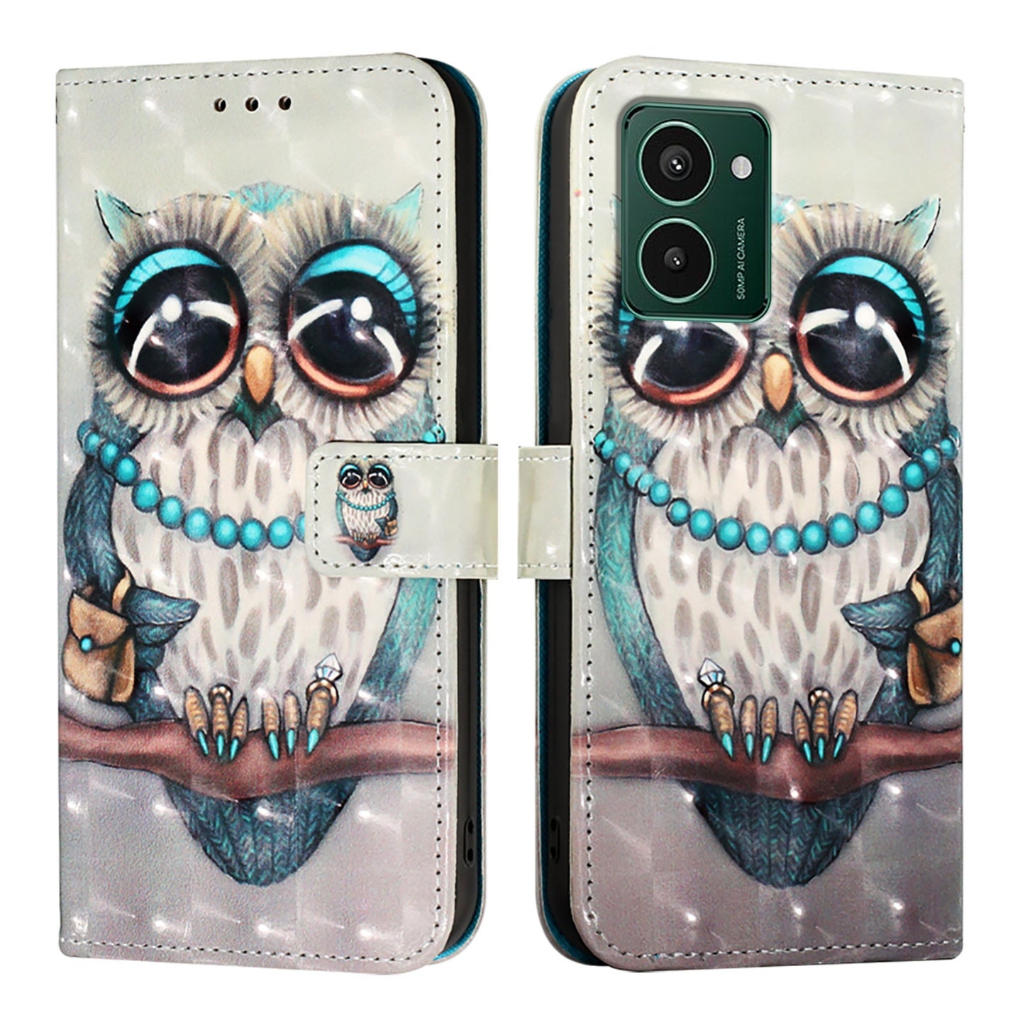 HMD Pulse Pro Leather Flip Phone Case with 3D Painted Design, Card Holder, Wallet & Stand Function - Durable Protection & Easy Access