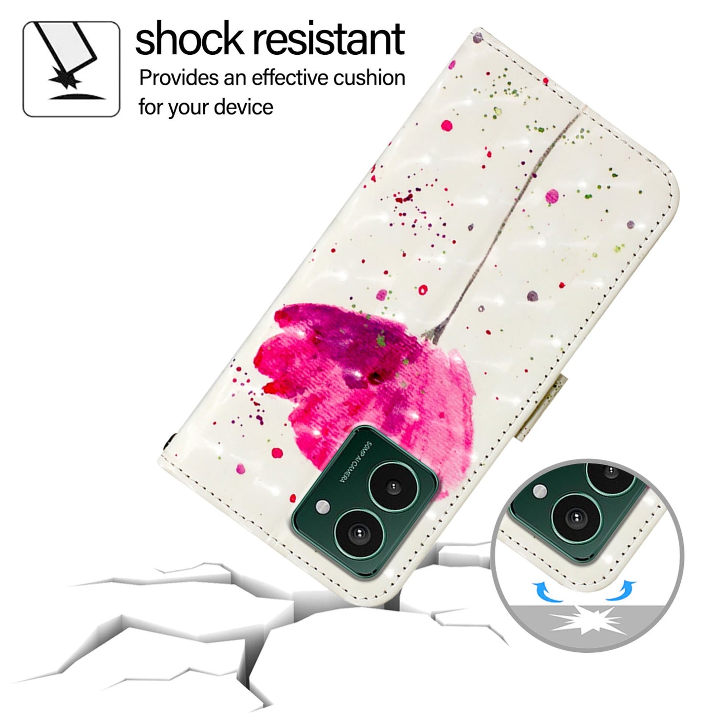 HMD Pulse Pro Leather Flip Phone Case with 3D Painted Design, Card Holder, Wallet & Stand Function - Durable Protection & Easy Access