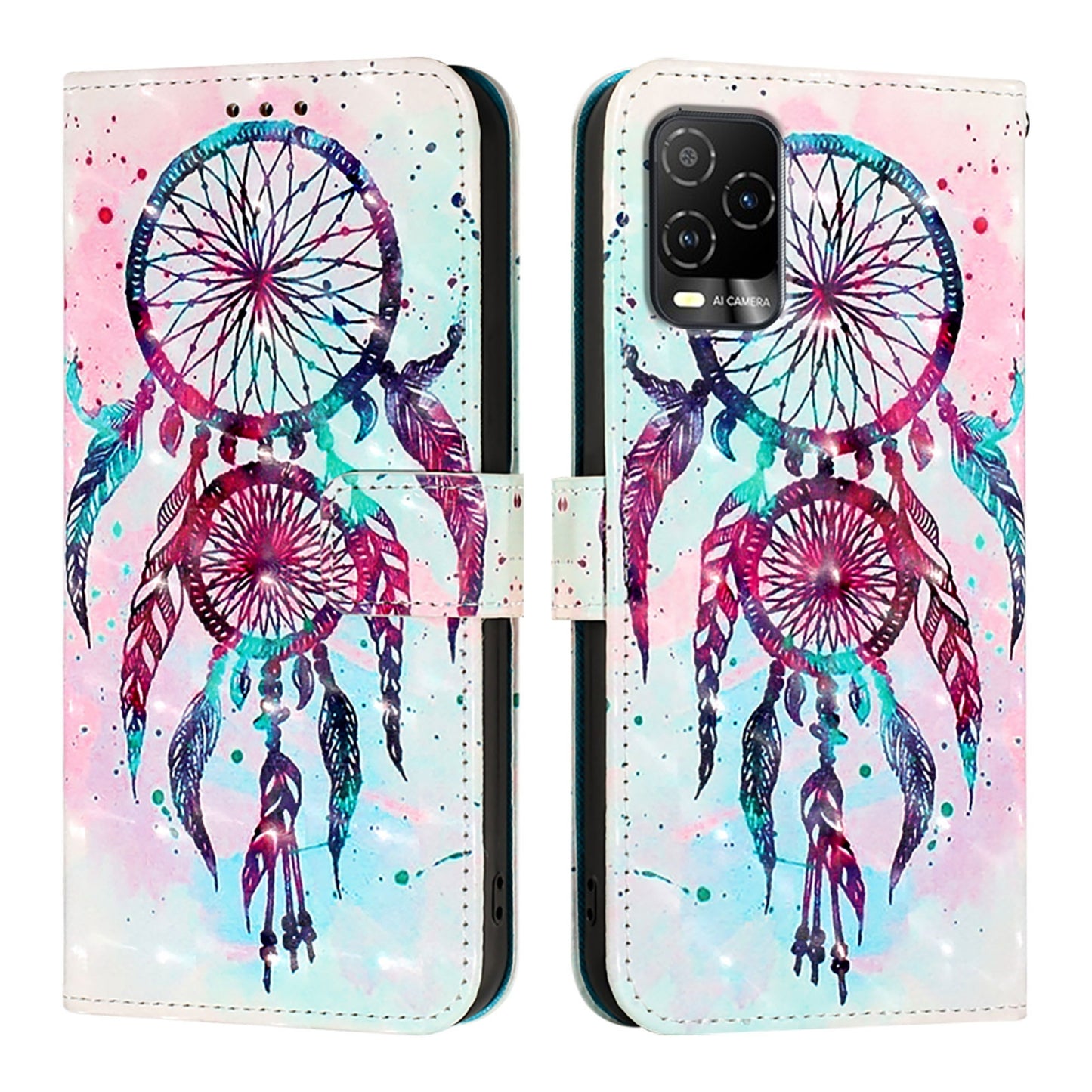 BLU View 5 Pro Leather Flip Phone Case with 3D Painted Design, Card Holder, Wallet & Stand Function - Durable Protection & Easy Access