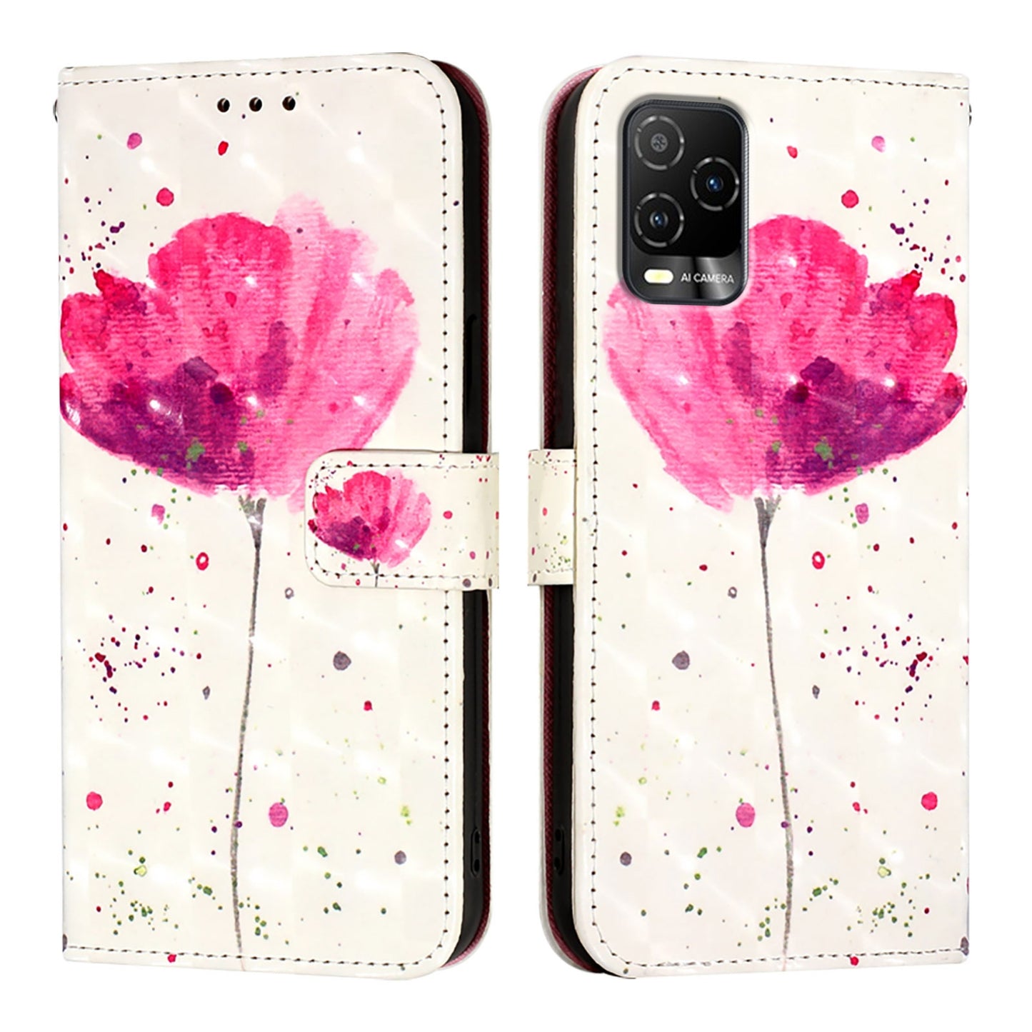 BLU View 5 Pro Leather Flip Phone Case with 3D Painted Design, Card Holder, Wallet & Stand Function - Durable Protection & Easy Access