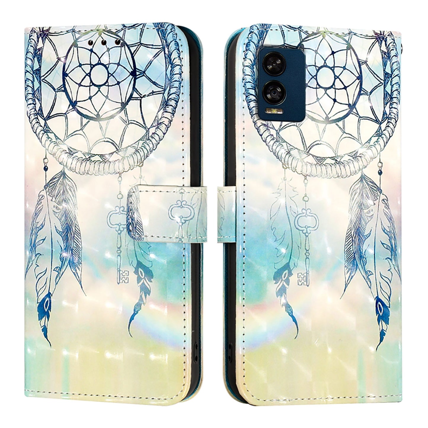 BLU View Speed 5G Leather Flip Phone Case with 3D Painted Design, Card Holder, Wallet & Stand Function - Durable Protection & Easy Access