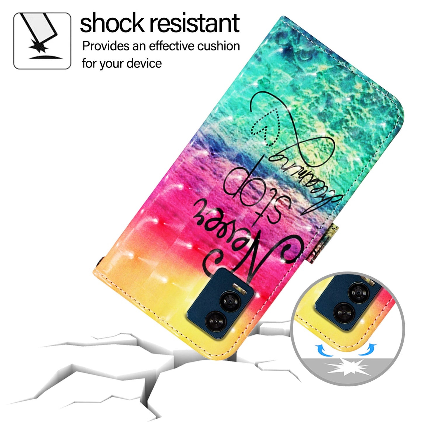BLU View Speed 5G Leather Flip Phone Case with 3D Painted Design, Card Holder, Wallet & Stand Function - Durable Protection & Easy Access