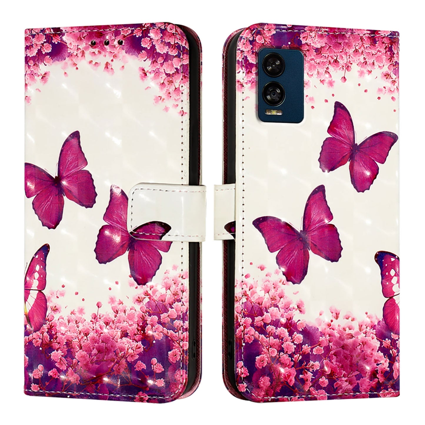 BLU View Speed 5G Leather Flip Phone Case with 3D Painted Design, Card Holder, Wallet & Stand Function - Durable Protection & Easy Access