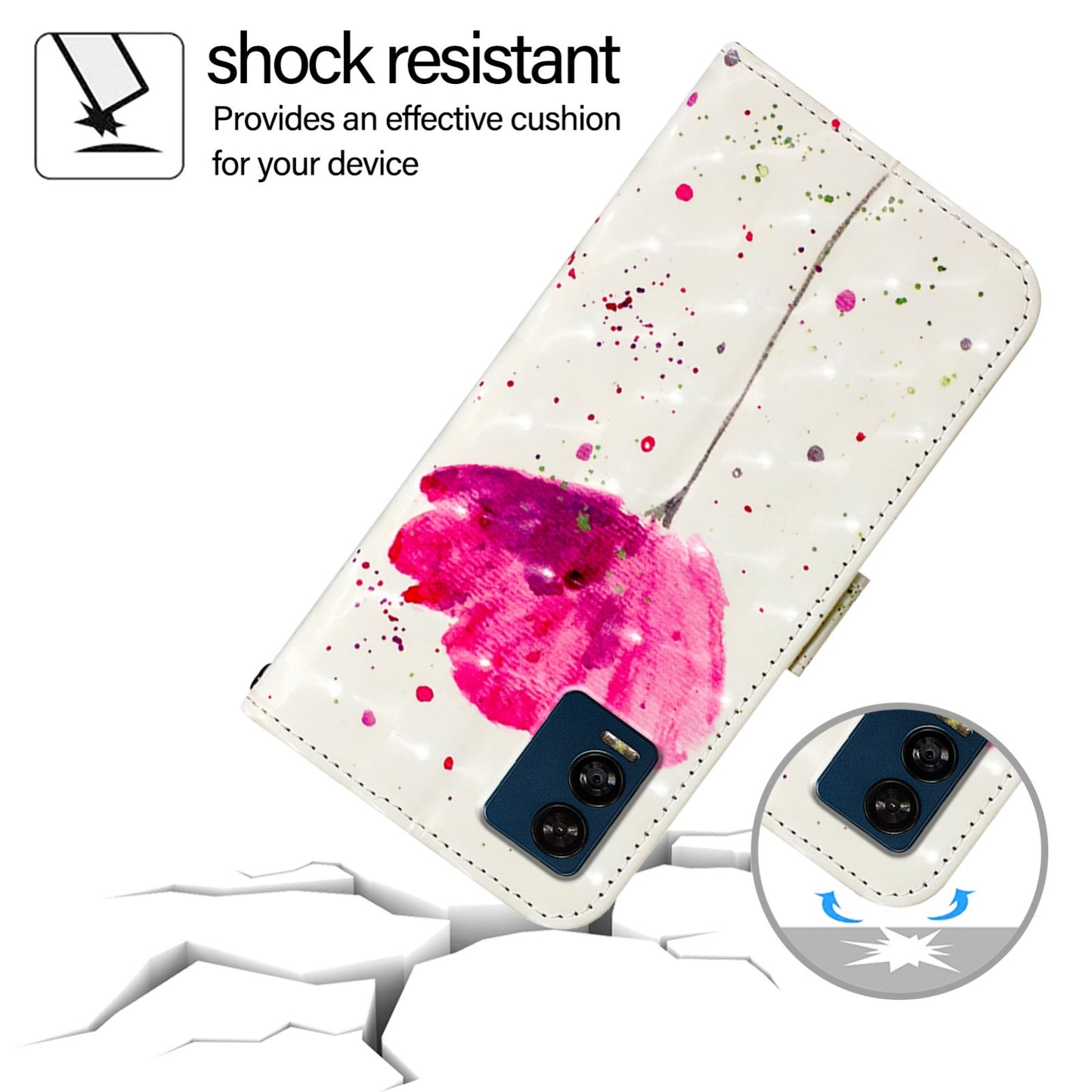 BLU View Speed 5G Leather Flip Phone Case with 3D Painted Design, Card Holder, Wallet & Stand Function - Durable Protection & Easy Access