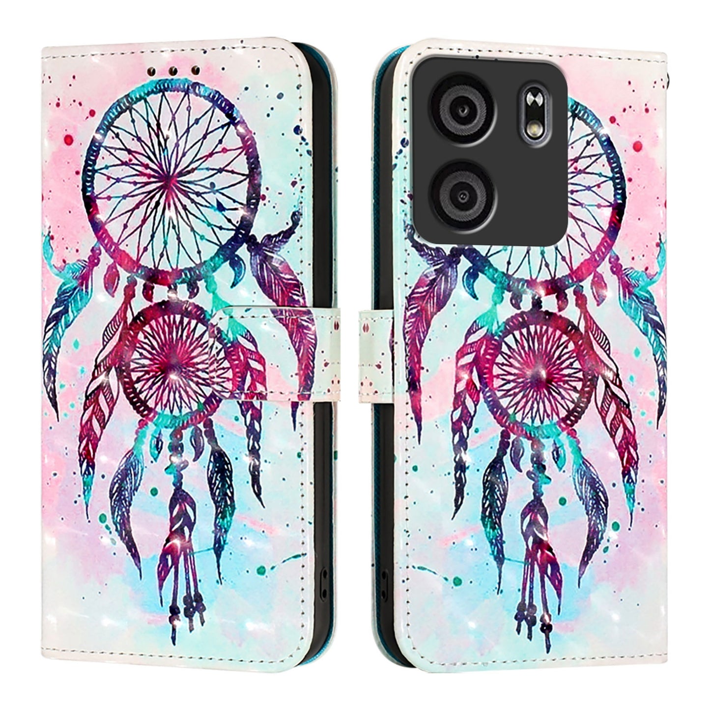 BLU View 5 Leather Flip Phone Case with 3D Painted Design, Card Holder, Wallet & Stand Function - Durable Protection & Easy Access