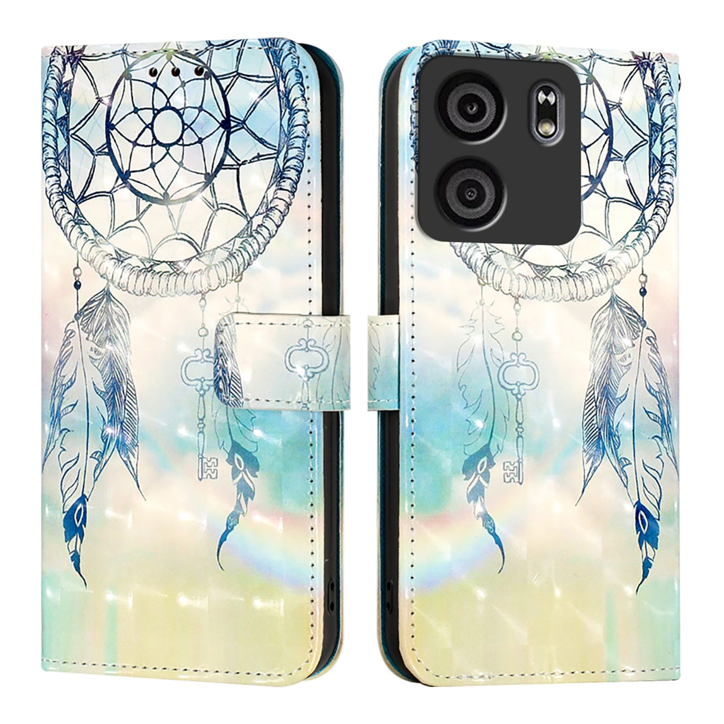 BLU View 5 Leather Flip Phone Case with 3D Painted Design, Card Holder, Wallet & Stand Function - Durable Protection & Easy Access