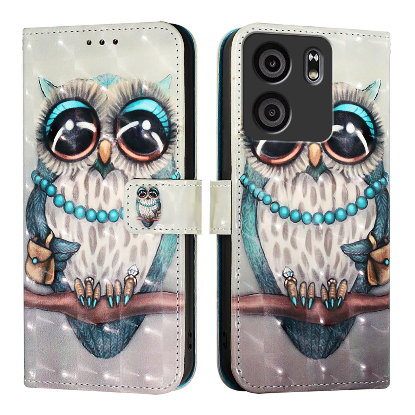 BLU View 5 Leather Flip Phone Case with 3D Painted Design, Card Holder, Wallet & Stand Function - Durable Protection & Easy Access