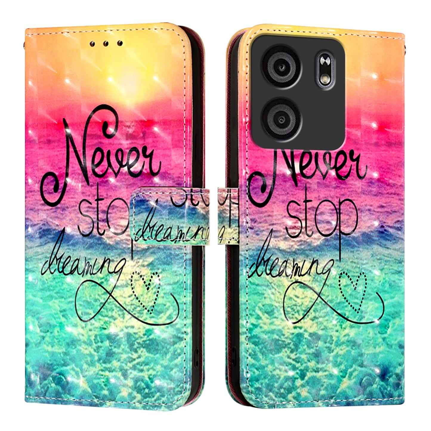BLU View 5 Leather Flip Phone Case with 3D Painted Design, Card Holder, Wallet & Stand Function - Durable Protection & Easy Access