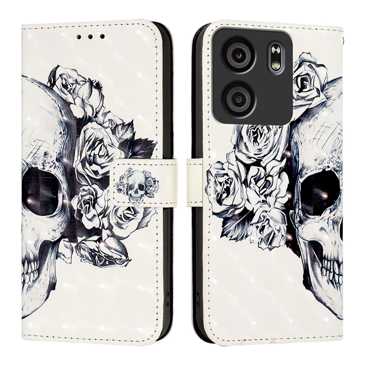 BLU View 5 Leather Flip Phone Case with 3D Painted Design, Card Holder, Wallet & Stand Function - Durable Protection & Easy Access
